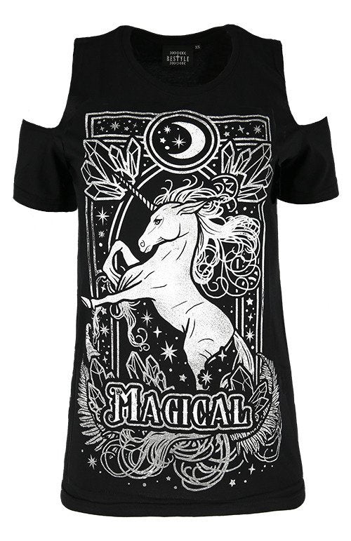 Magical Unicorn Cold Shoulders Top