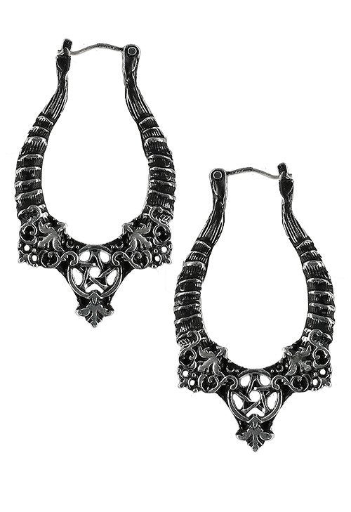 Horns Oorbellen (In Zwart of Zilver)