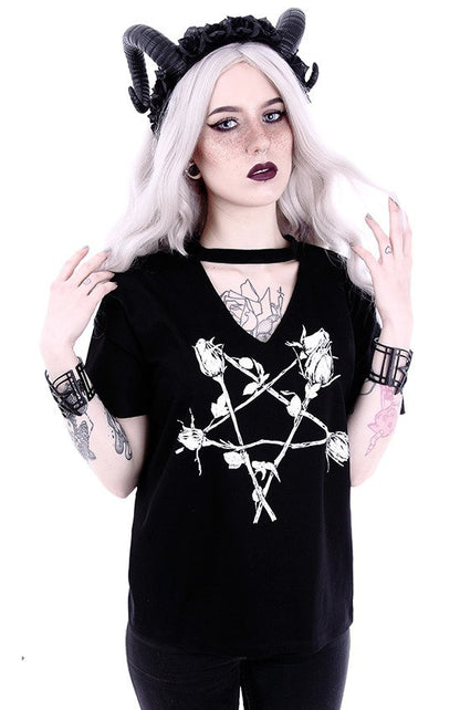 Rose Pentagram V-neck