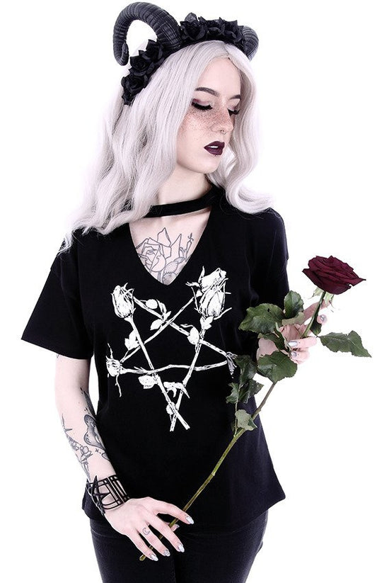 Rose Pentagram V-neck