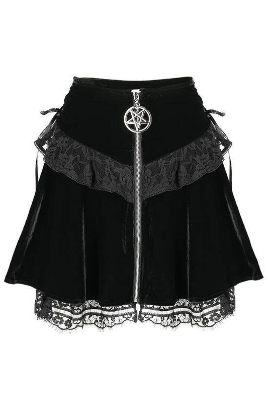 Velvet Mini Rok Pentagram