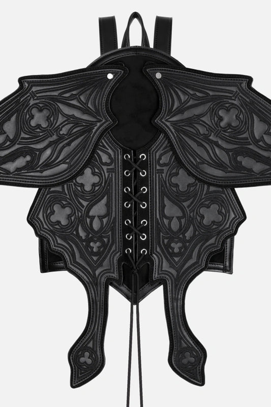 Obsidian Moth Black PU-Leren Rugzak