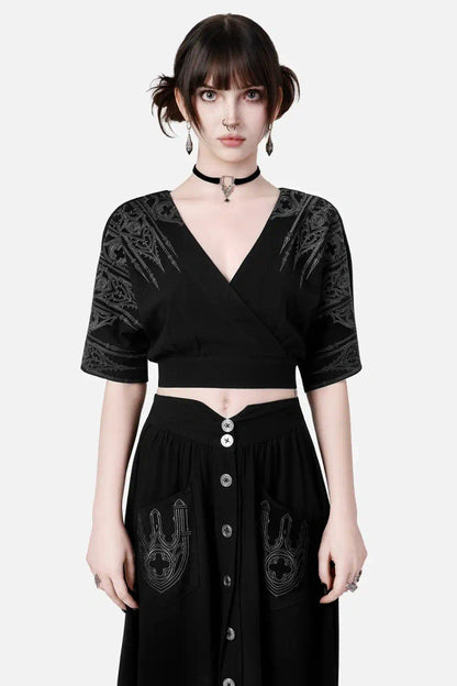 Requiem Mock-Wrap Blouse