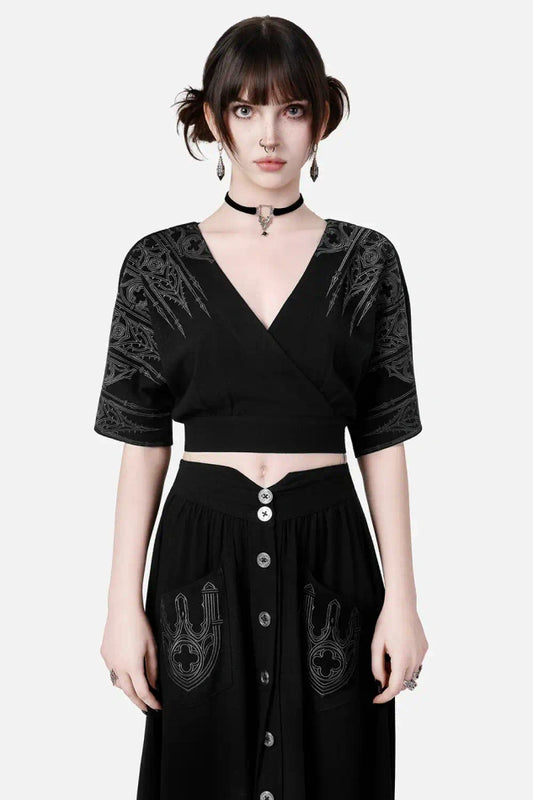 Requiem Mock-Wrap Blouse