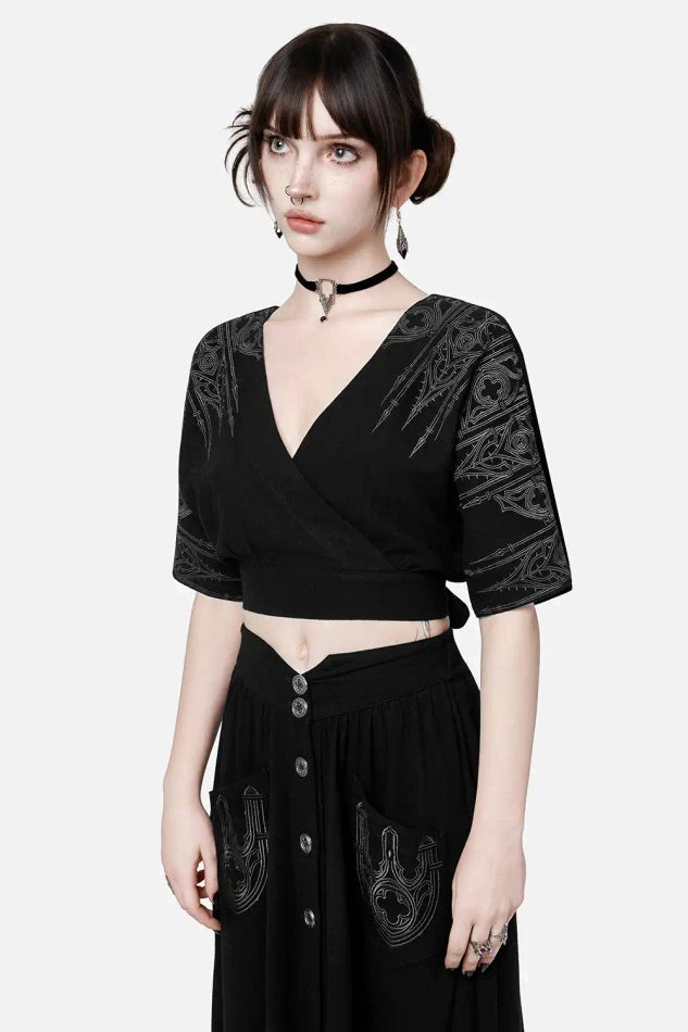 Requiem Mock-Wrap Blouse