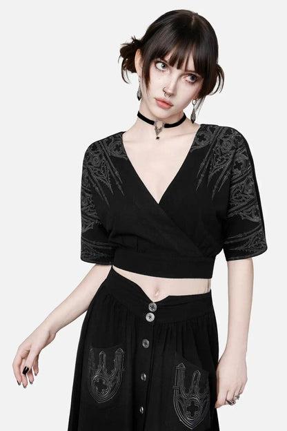 Requiem Mock-Wrap Blouse