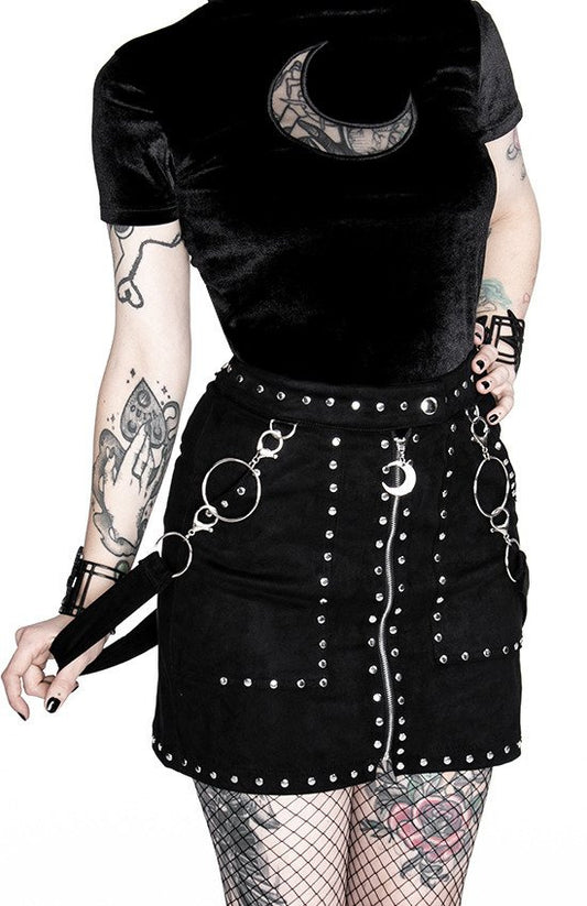 Studded Suede Rok