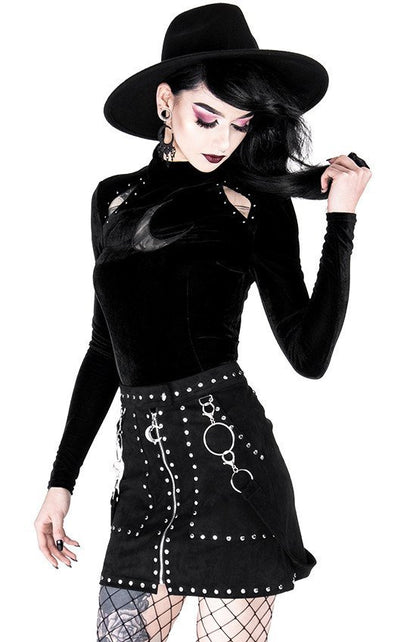 Studded Suede Rok