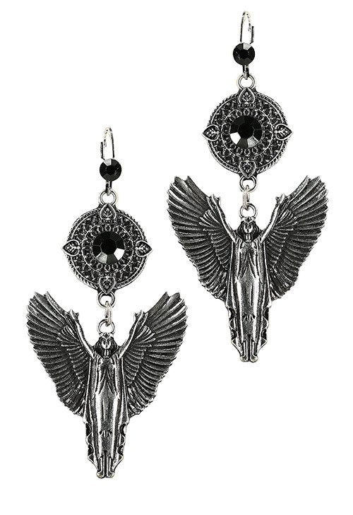 Angel Oorbellen (In Zwart of Zilver)
