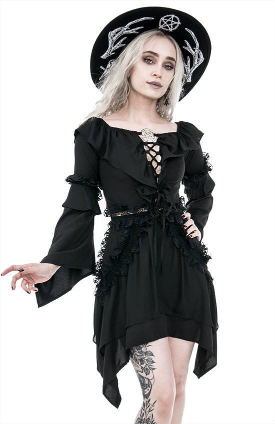 Witchy Bardot Pentagram Jurk