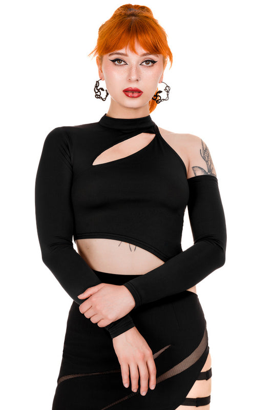 Asymmetric Crop Top Blouse