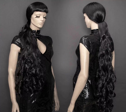 Black Curly Clip-on Ponytail