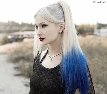 Blond and Blue Tie-on Ponytail