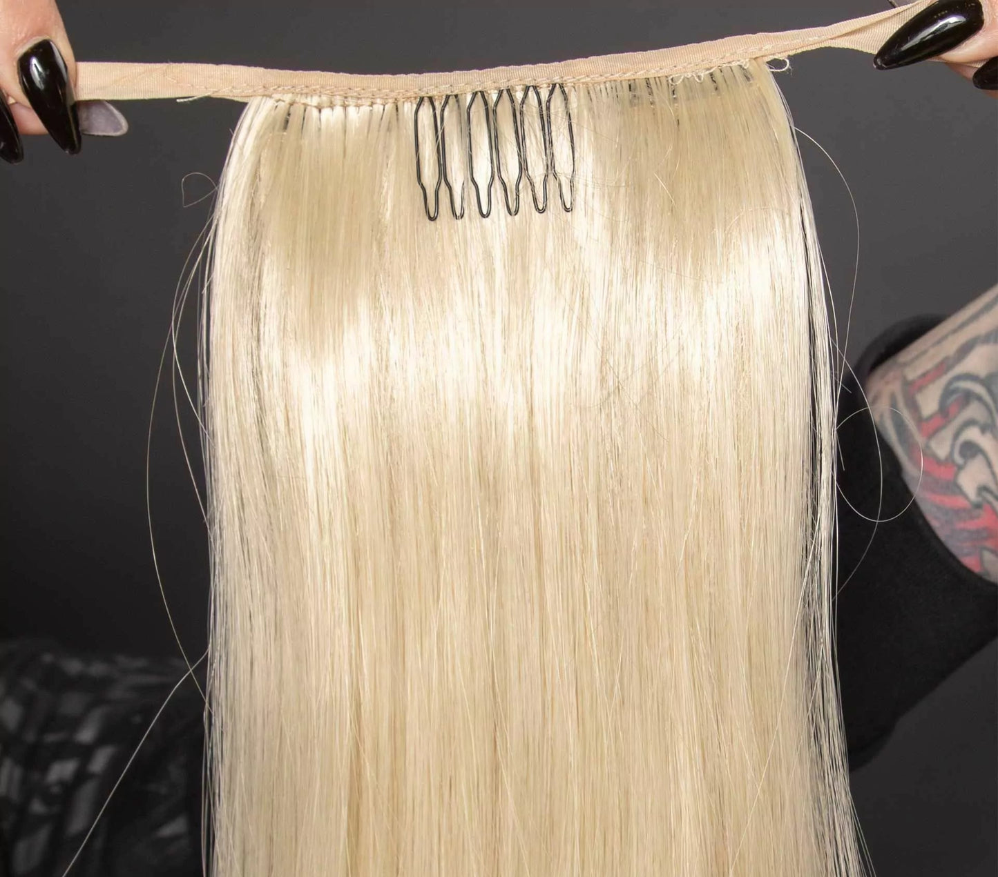 Blond and Blue Tie-on Ponytail