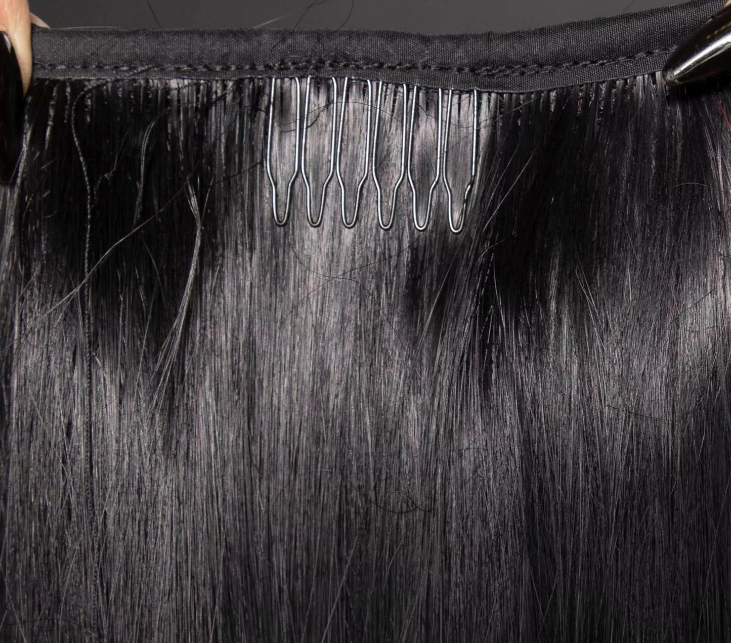 Black and Orange Tie-on Ponytail