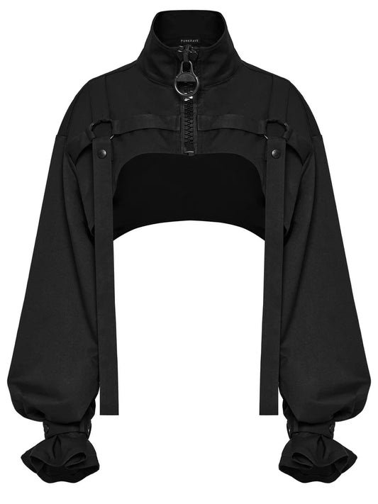 Cyber Doll Black Crop Jas