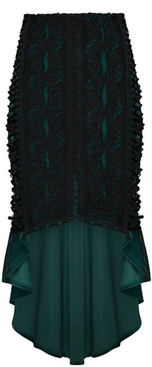 Obsidian Roses Green Velvet Rok