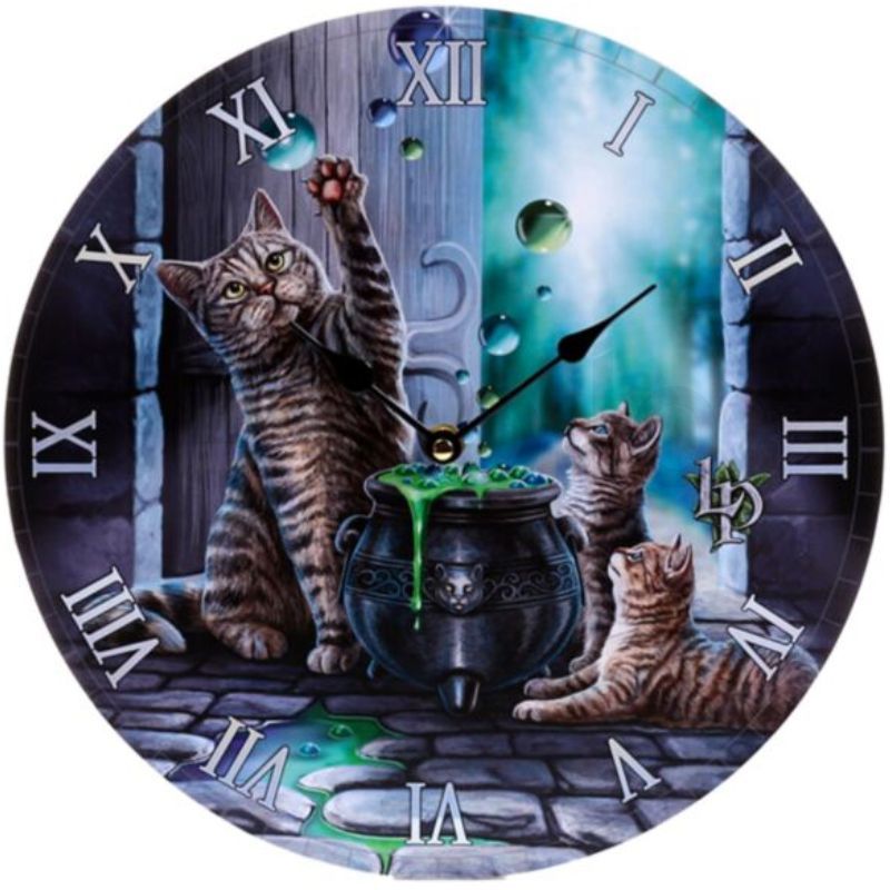 Lisa Parker - Hubble Bubble Kat & Kitten Muurklok - 30cm