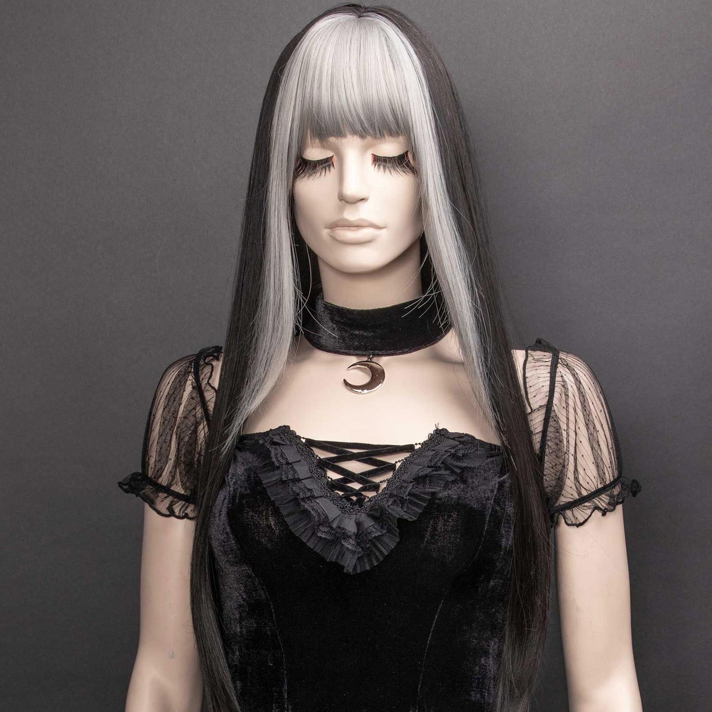 Ahri Black and Gray Pruik