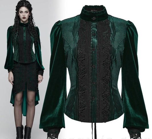 Obsidian Roses Green Top