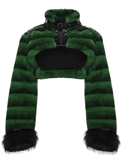 Hex Fur Black Crop Jas