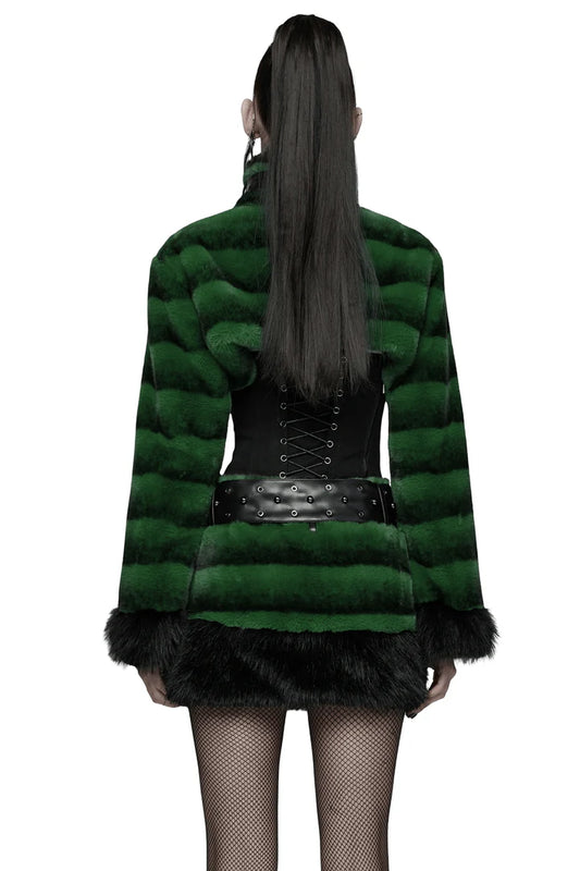 Hex Fur Emerald Green Crop Jas