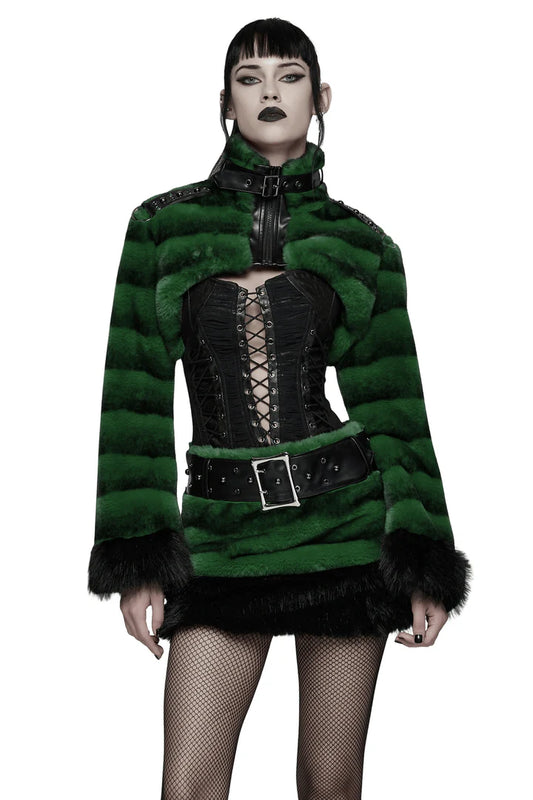 Hex Fur Emerald Green Crop Jas