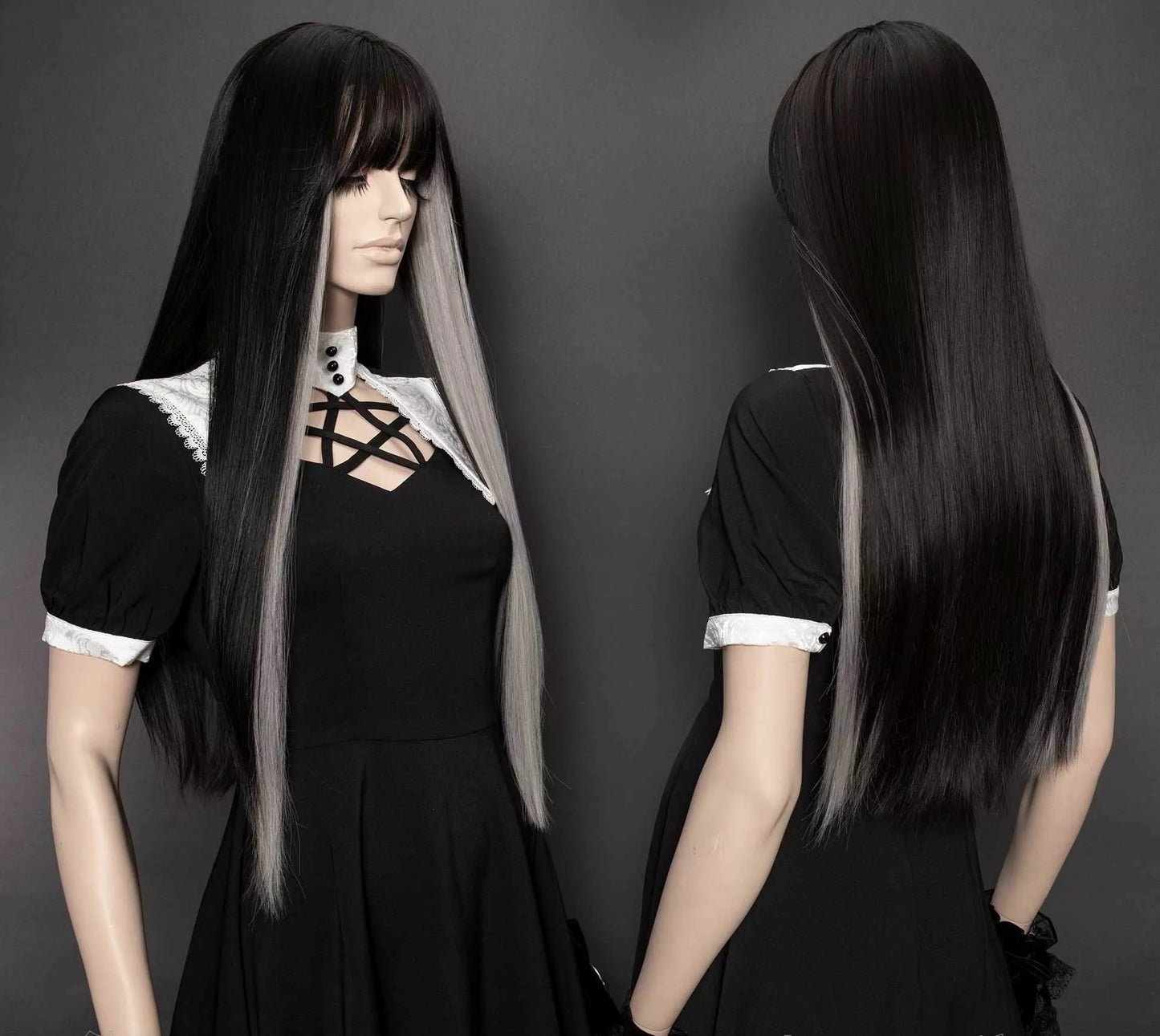 Yukiko Black and Gray Pruik