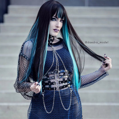 Yukiko Black & Turquoise Pruik